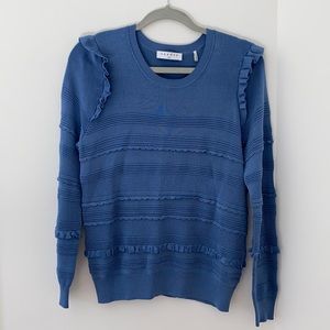 Sandro Blue Ruffle Sweater